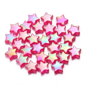 100pcs AB Color Star Acrylic Beads for DIY Jewelry Making Necklace Bracelet Spacer Charms