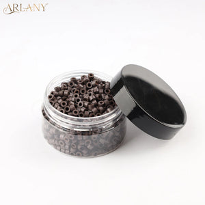 1000pcs 5mm Silicone Micro Beads for I Tip Hair Extensions, Microlink Hair Extension Beads, Premium Lined Beads Tool