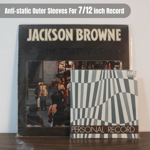 50pcs 7/12 Inch Clear Vinyl Record Protectors - Anti-static LP/EP Sleeves for Vinyl Record Storage