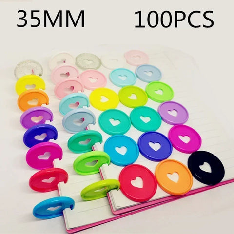 100pcs 35mm Love Binding Rings Loose-leaf Notebook Mushroom Disc Notepad Buckle