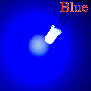 1000pcs 5mm Diffused LED Diodes, White/Red/Green/Blue/Yellow/Warm Light, 2-Pin 6000-6500K