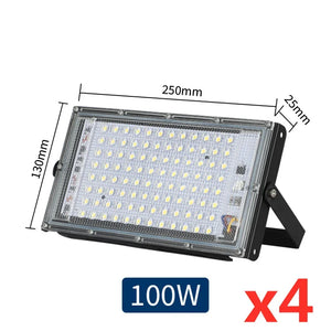 100W LED Flood Lights Outdoor Waterproof IP65, 4-Pack, 50W/110V/220V Spotlights for Garden, Garage, Yard Lighting