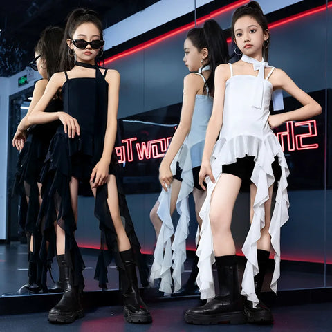 Girls Jazz Dance Outfit for Catwalk - Ruffle Sundress Ages 4-15