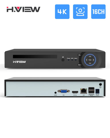 4K 8MP ONVIF 2.4 NVR 16CH Face Detect CCTV Security Network Video Recorder for IP Cameras, P2P Cloud, 24/7 Recording