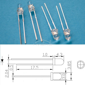 1000pcs 3mm LED Diode Kit: White, Red, Yellow, Blue, Green - Assorted Light Bulbs for DIY Electronics