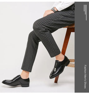 Men's 2025 Leather Dress Shoes, Breathable Classic Formal Oxfords for Office & Weddings