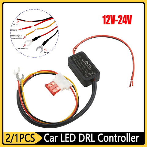 Car LED DRL Controller On/Off Switch Waterproof Relay Harness Dimmer Fog Light Control