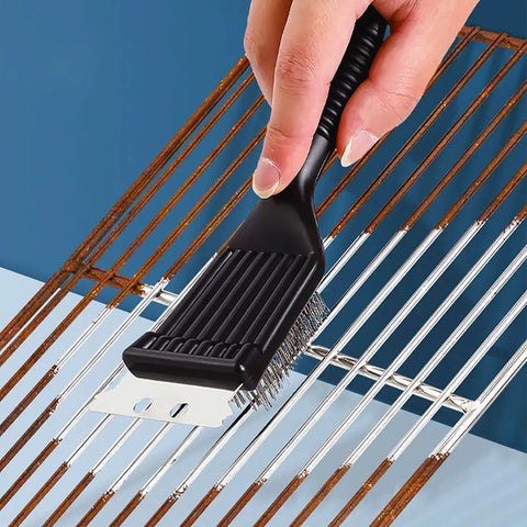 Heavy Duty BBQ Grill Brush with Scraper - Stainless Steel Cleaner Tool for Grills
