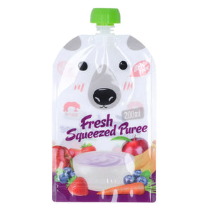 10 Pack Reusable 200ml Baby Food Pouches - Refillable, Portable, Squeeze Pouches for Fruit Puree Storage