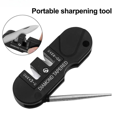 Compact Tungsten Ceramic Carbide Knife Sharpener for Camping & Outdoor Use