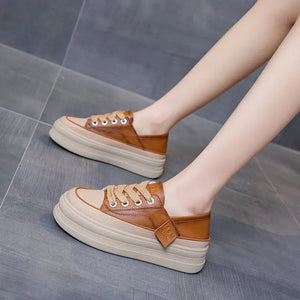 Women's Platform Sneakers 2025 - Fashion Lace-Up Walking & Running Shoes, Comfortable & High Quality