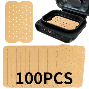 100-Pack Large Air Fryer Liners, Nonstick, Easy Clean, Fits 6-in-1 Grill