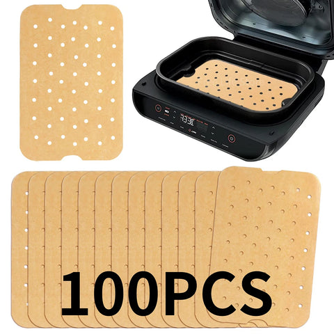 100-Pack Large Air Fryer Liners, Nonstick, Easy Clean, Fits 6-in-1 Grill