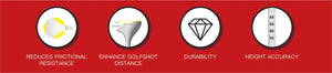 10-Piece Angled Plastic Golf Tees 10° for Improved Distance