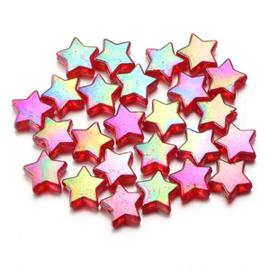 100pcs AB Color Star Acrylic Beads for DIY Jewelry Making Necklace Bracelet Spacer Charms
