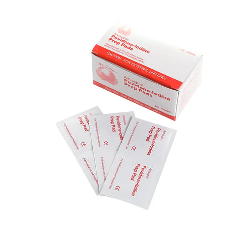 10pcs Disposable Povidone-Iodine Wound Disinfection Pads for First Aid, Travel, and Outdoor Use