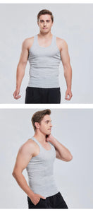 Men's Seamless Sleeveless 100% Cotton Undershirt, Large Size O-Neck, Soft Breathable Summer Singlet T-Shirt