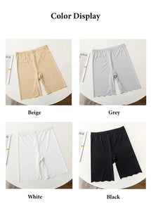 Women's Seamless Ice Silk High Waist Anti-Chafe Thigh Safety Shorts Plus Size Under Skirt Boxers Panties