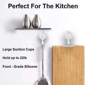 10-Pack Heavy-Duty Suction Cup Hooks for Kitchen, Bathroom, Shower Storage