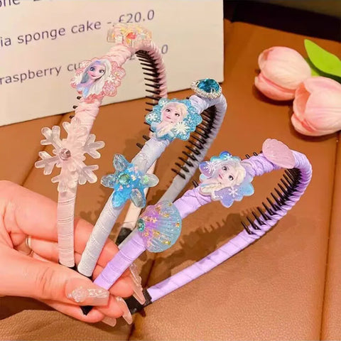 Frozen Princess Elsa Hairband Girls Sweet Style Hairpin Fashion Acrylic Headwear Accessories Birthday Gift