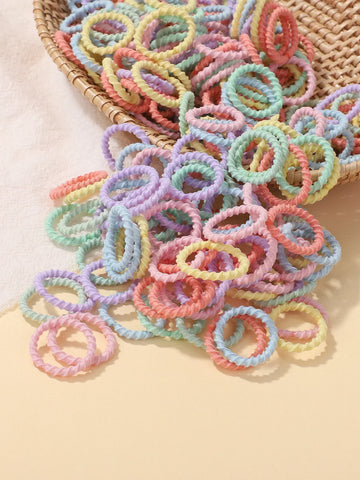 100pcs 2cm Colorful Hair-Safe Elastic Rubber Bands for Toddlers Baby Scrunchies Set
