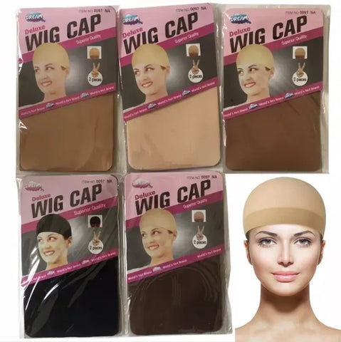 2-Pack Stretchy Nylon Wig Caps for Wigs - Stocking Cap, Bald Cap, Net, Affordable Hair Accessories