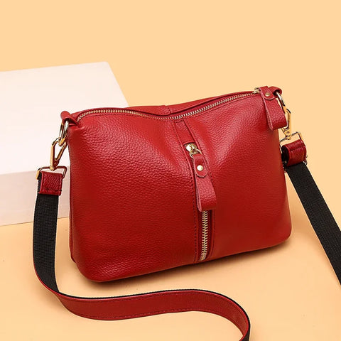 Genuine Leather Women's Tote Bag - Luxury Soft Cowhide Shoulder & Crossbody 2024 Fashion Messenger Sac
