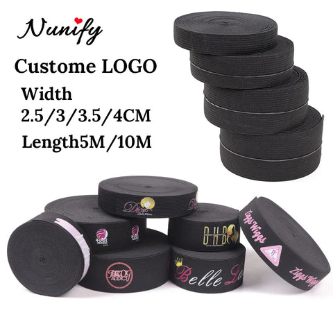 Elastic Wig Band Spool - Black, Thicker DIY Sewing Band, 5m Hair Accessories, Custom Logo Option