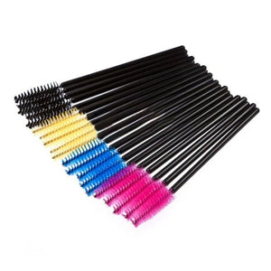 100-Pack Disposable Mascara Wands & Brow Brushes for Makeup Professionals