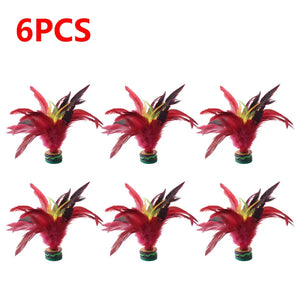 10-Pack Colorful Feather Jianzi Shuttlecocks 20cm – Portable Fitness Kick Game for Fun & Exercise