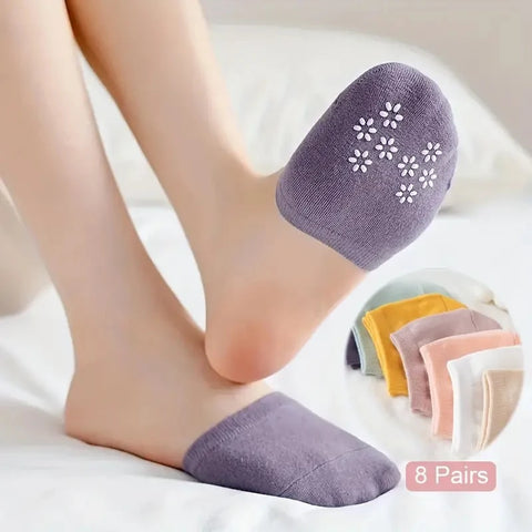 8 Pairs Non-Slip Toe Toppers, Invisible No-Show Half Socks for High Heels