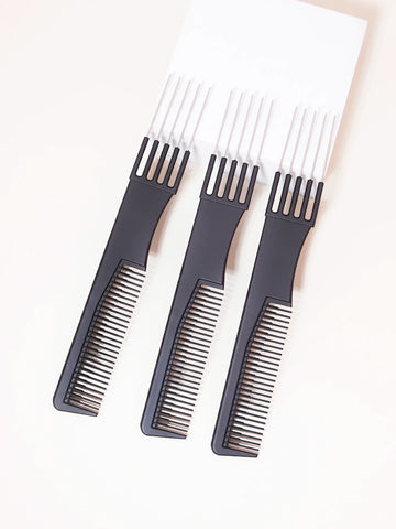 3pcs Double-Sided Hair Dye Combs with Metal Pins for Real Hair Wigs & Styling