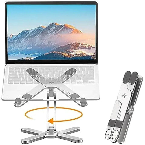 Foldable 360° Rotating Aluminum Laptop Stand with Heat Dissipation for Notebooks & Tablets