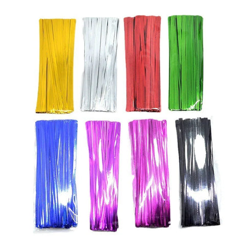 100-Pack 4" Metal Twist Ties for Bread Bags & Reusable Storage Clips