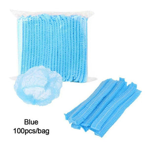 100pcs Disposable Elastic Mesh Caps Non-woven Breathable Hair Nets for Cooking, Food Service, Salon, Spa, Home