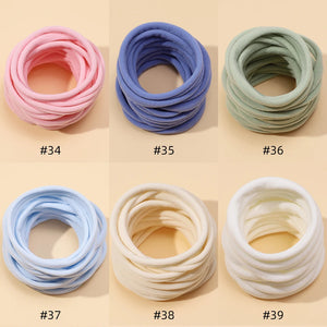 10-Pack Traceless Nylon Stretch Headbands for Newborns & Kids - Elastic Baby Hair Accessories