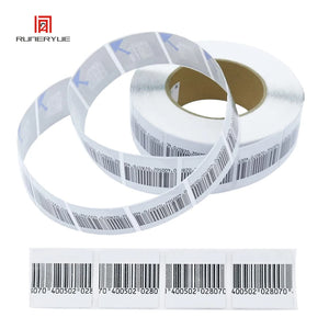 1000 Anti-Theft Security Labels 1.5"x1.5" 8.2MHz Fake Barcode, White Checkpoint Compatible