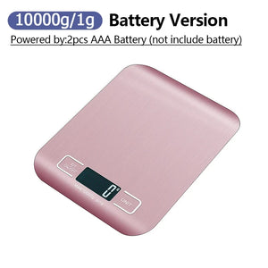 10kg Digital Kitchen Scale, Rechargeable, Stainless Steel, Precision for Cooking & Jewelry Weighing
