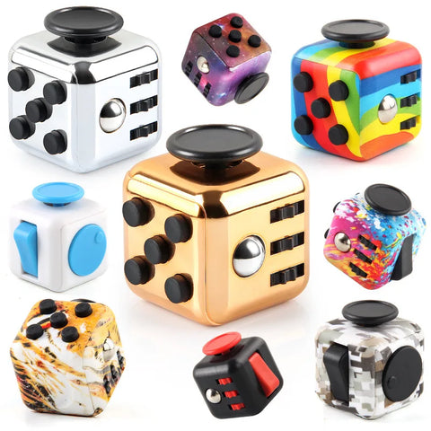 Fidget Cube Stress Relief Toy for Kids & Adults - Solid Color Relaxation Aid