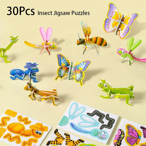 3D Animal Puzzle Set - 30pc Educational Toy for Kids' Learning, Classroom & Party Fun