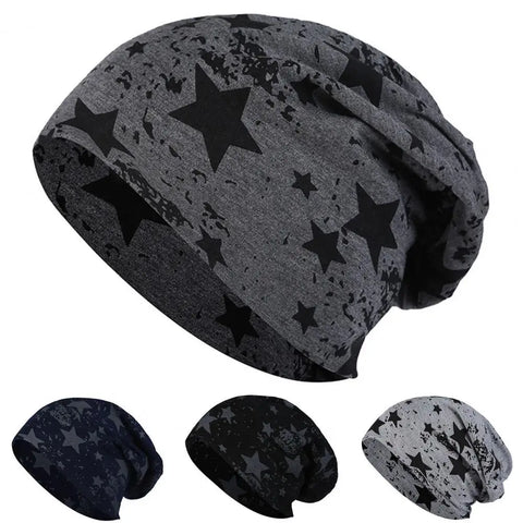 Five-Pointed Star Beanie Hat, Double-Layer Breathable Warm Skull Cap for Men & Women, Perfect for Travel - Spring & Autumn