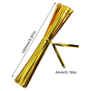 100-Pack 4" Metal Twist Ties for Bread Bags & Reusable Storage Clips