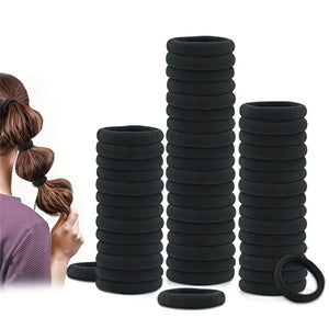 100pcs High Elastic Black Hair Bands Rubber Ties Ponytail Holders Kids Hair Accessories Scrunchies