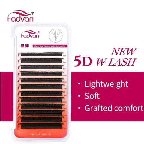 5D Mink Volume Eyelash Extensions C/D Curl Multi-Fan False Lashes Lightweight