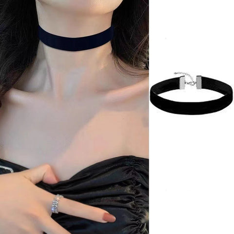 Gothic Black Velvet Choker Necklace Women Tattoo Style Short Necklace Jewelry Collar