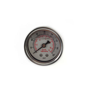 1/8 NPT Fuel Pressure Gauge 0-160 PSI Oil Liquid Filled Universal White Face Black
