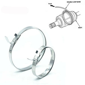 10 Pcs Stainless Steel CV Joint Boot Clamp Kit - Universal Axle Crimp Clips Set