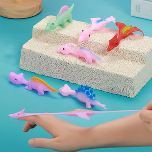 10-Pack Dinosaur Slingshots Kids Party Favors & Stress Toys