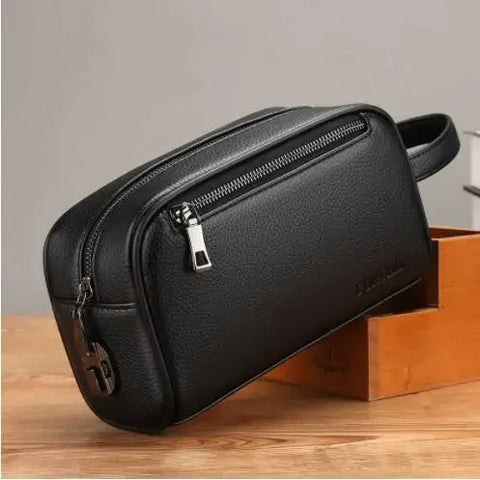 Genuine Leather Men's Clutch Bag: Business, Card Holder, Phone, Coin Purse, Travel Anti-theft Wallet