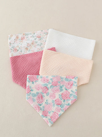 Baby Muslin Bibs | Soft Absorbent Bandana Bibs | Washable Gauze Burp Cloths for Toddlers